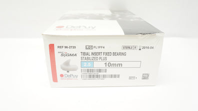 DePuy 96-2720 Tibial Insert Fixed Bearing Stabilized Plus Size 2.5, 10mm (x)
